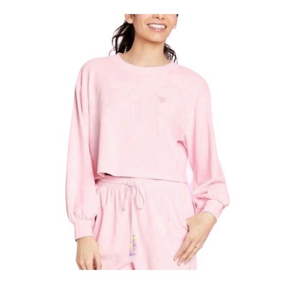 Stoney Clover Lane x Target Sweatshirt Pink Terry Cropped Large NWT - Picture 1 of 7